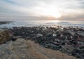 SUNSET OVER POINT LOMA TIDEPOOLS AT CABRILLO NATIONAL MONUMENT IN SAN DIEGO IN SOUTHERN CALIFORNIA USA Royalty Free Stock Photo