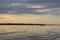 Sunset over a Polish lake in Masuria Royalty Free Stock Photo