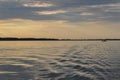 Sunset over a Polish lake in Masuria Royalty Free Stock Photo