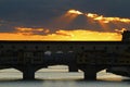 Sunset over Ponte Vecchio, Florence, Italy Royalty Free Stock Photo