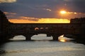 Sunset over Ponte Vecchio, Florence, Italy Royalty Free Stock Photo