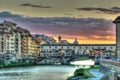 Sunset over Ponte Vecchio, Florence, Tuscany, Italy Royalty Free Stock Photo