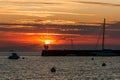 Sunset over the port of Fouras, near La Rochelle in France