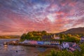 Sunset over Portree, Isle of Skye, Scotland Royalty Free Stock Photo