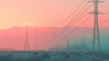 Sunset over power plant Royalty Free Stock Photo