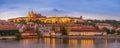 Sunset over Prague Castle, Czech republic Royalty Free Stock Photo