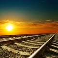 Sunset over railroad Royalty Free Stock Photo