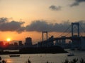 Sunset over Rainbow Bridge Royalty Free Stock Photo