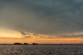 Sunset Over Rainy Lake Royalty Free Stock Photo