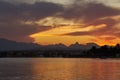 The sunset over the Red Sea at dawn. Royalty Free Stock Photo