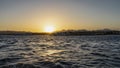 Sunset over the Red Sea. The sun is low. Royalty Free Stock Photo