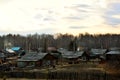 Sunset over a remote Siberian village.