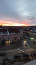 Sunset over residential area, Jagodina, Serbia