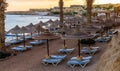 Sunset over the resort area of the Red Sea coast in Egypt. Holiday in Sharm El Sheikh