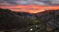 Sunset over Riaza canyon in Segovia