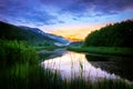 Sunset over the Ribnica river