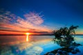 Sunset over Rice Lake Royalty Free Stock Photo