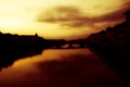 Sunset over river arno Florence Royalty Free Stock Photo