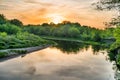 Sunset over river Royalty Free Stock Photo