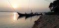 Sunset over river Mahanadi, river view ,boats, Nature
