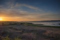 Sunset over the River Stour on the Suffolk / Essex border Royalty Free Stock Photo