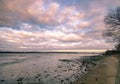 Sunset over the River Stour on the Suffolk Essex border Royalty Free Stock Photo