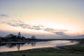 Sunset over the River Stour on the Suffolk / Essex border Royalty Free Stock Photo