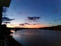 Sunset over the River Tyne Royalty Free Stock Photo