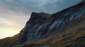 Sunset over a rock formation in the Yorkshire Dales National Park Royalty Free Stock Photo