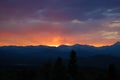 Sunset over Rock Mountains in Golden, Colorado USA