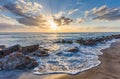 Sunset over Gulf of Mexico from Caspersen Beach in Venice Florida Royalty Free Stock Photo