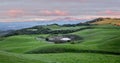 Sunset over Rolling Grassy Hills and Mount Diablo in Northern California. Royalty Free Stock Photo