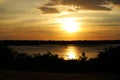 Sunset over the Rufiji River in the Selous Game Reserve Tanzania