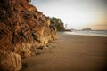 Sunset over the rugged rocks at Tonquin Beach near Tofino, Canada