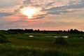 Sunset over the Russian expanses in summer. Royalty Free Stock Photo