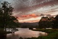 Sunset over Rydal Water in Lake District