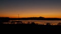 Sunset over the saltlake of Larnaca Royalty Free Stock Photo