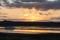 Sunset over saltworks