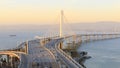 Sunset over the San Francisco-Oakland Bay Bridge Eastern Span Royalty Free Stock Photo