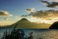 Sunset over San Pedro volcano, Lake Atitlan, Guatemala Royalty Free Stock Photo