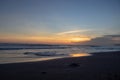 Sunset over sand beach of Changgu area Echo beach,Bali island,Indonesia Royalty Free Stock Photo