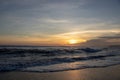 Sunset over sand beach of Changgu area Echo beach,Bali island,Indonesia Royalty Free Stock Photo