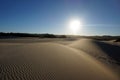 Sunset over the sand dunes at Fraser Island