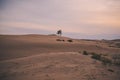 Sunset over the sand dunes in the Gobi Desert in Inner Mongolia, China Royalty Free Stock Photo