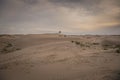 Sunset over the sand dunes in the Gobi Desert in Inner Mongolia, China Royalty Free Stock Photo