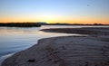 Sunset over Santa Clara River estuary / marshland at McGrath State Park on Ventura beach in California USA Royalty Free Stock Photo