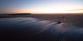 Sunset over Santa Clara River tidal outflow to Pacific Ocean at McGrath State Park on the California coast at Ventura - USA Royalty Free Stock Photo