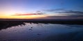 Sunset over Santa Clara River tidal outflow to Pacific Ocean at McGrath State Park on the California coast at Ventura - USA Royalty Free Stock Photo