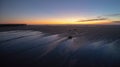 Sunset over Santa Clara River tidal outflow to Pacific Ocean at McGrath State Park on the California coast at Ventura - USA Royalty Free Stock Photo