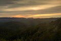 Sunset over Santa Cruz Mountains via Saratoga Gap Trail at Castle Rock State Park Royalty Free Stock Photo